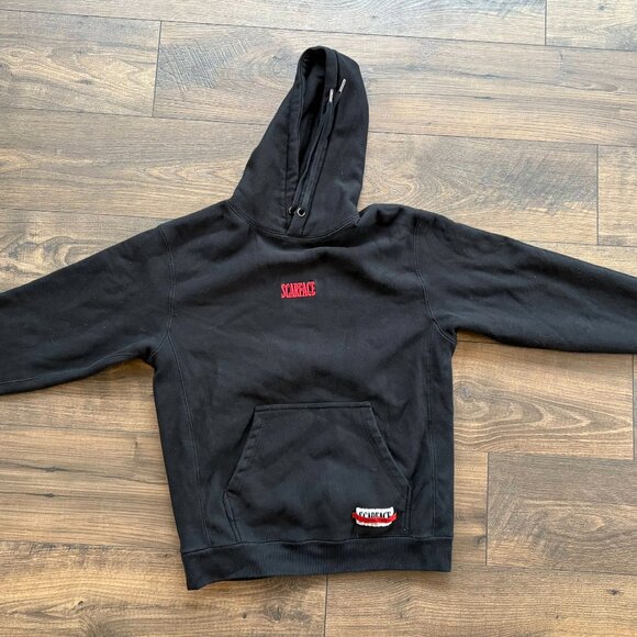 Scarface X Shoe Palace PULLOVER HOODIE LARGE Black Tony Montana Movie Poster - Picture 10 of 12